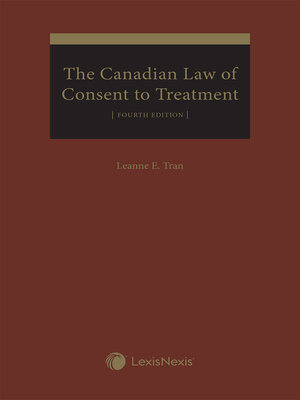 cover image of The Canadian Law of Consent to Treatment